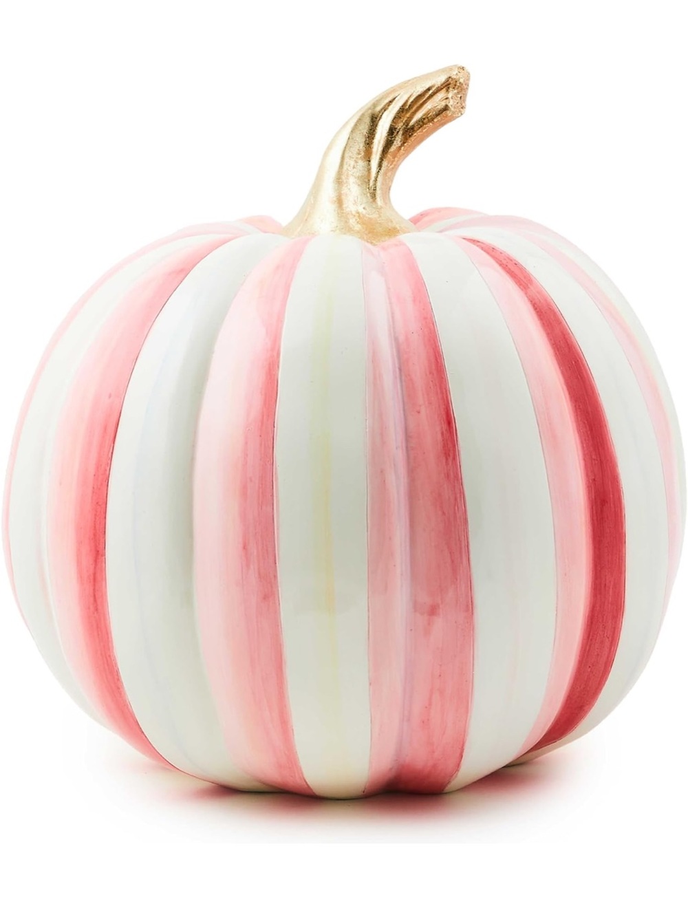 Mackenzie-Childs Bubblegum Pink Stripe Medium Pumpkin.  NIB.